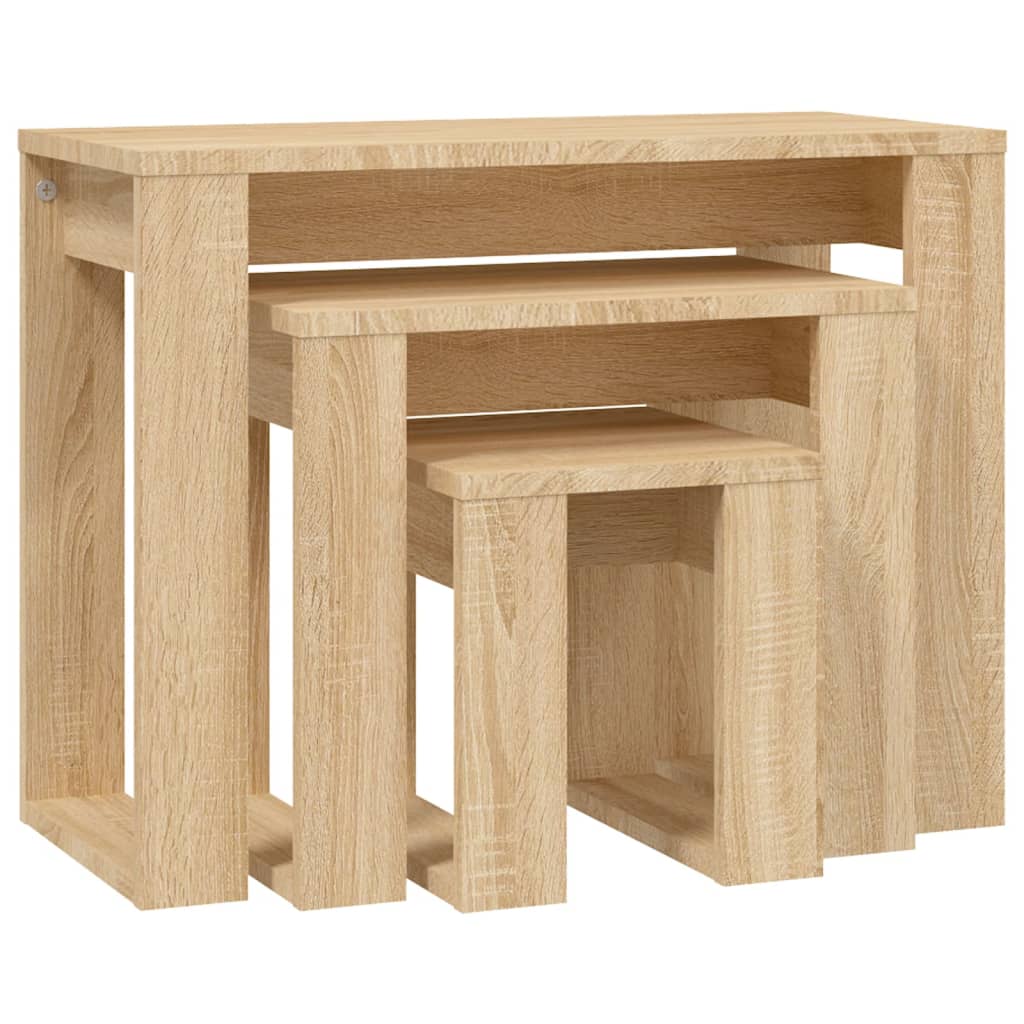 Vidaxl Nesting Tables, 3 Pcs., Wood-Based Material