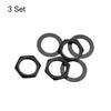 uxcell Guitar Nuts and Washers Guitar Jack Socket Nuts Black for Guitar Bass 3 Sets 3/8" Input/Output