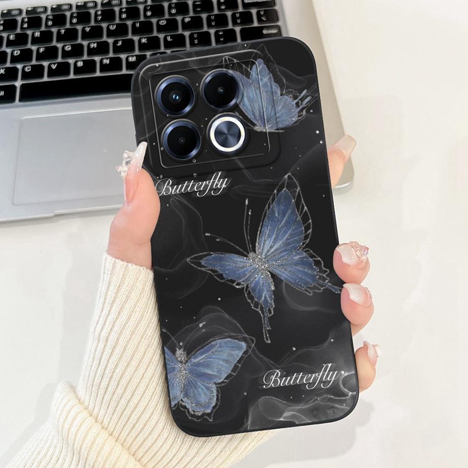 Für Infinix Note 40 5G X6852 Handyhülle Silikon Weiche Rückabdeckung Für Infinix Note40 X6851 Bumper Drachen Katze Blume Schmetterling Tasche