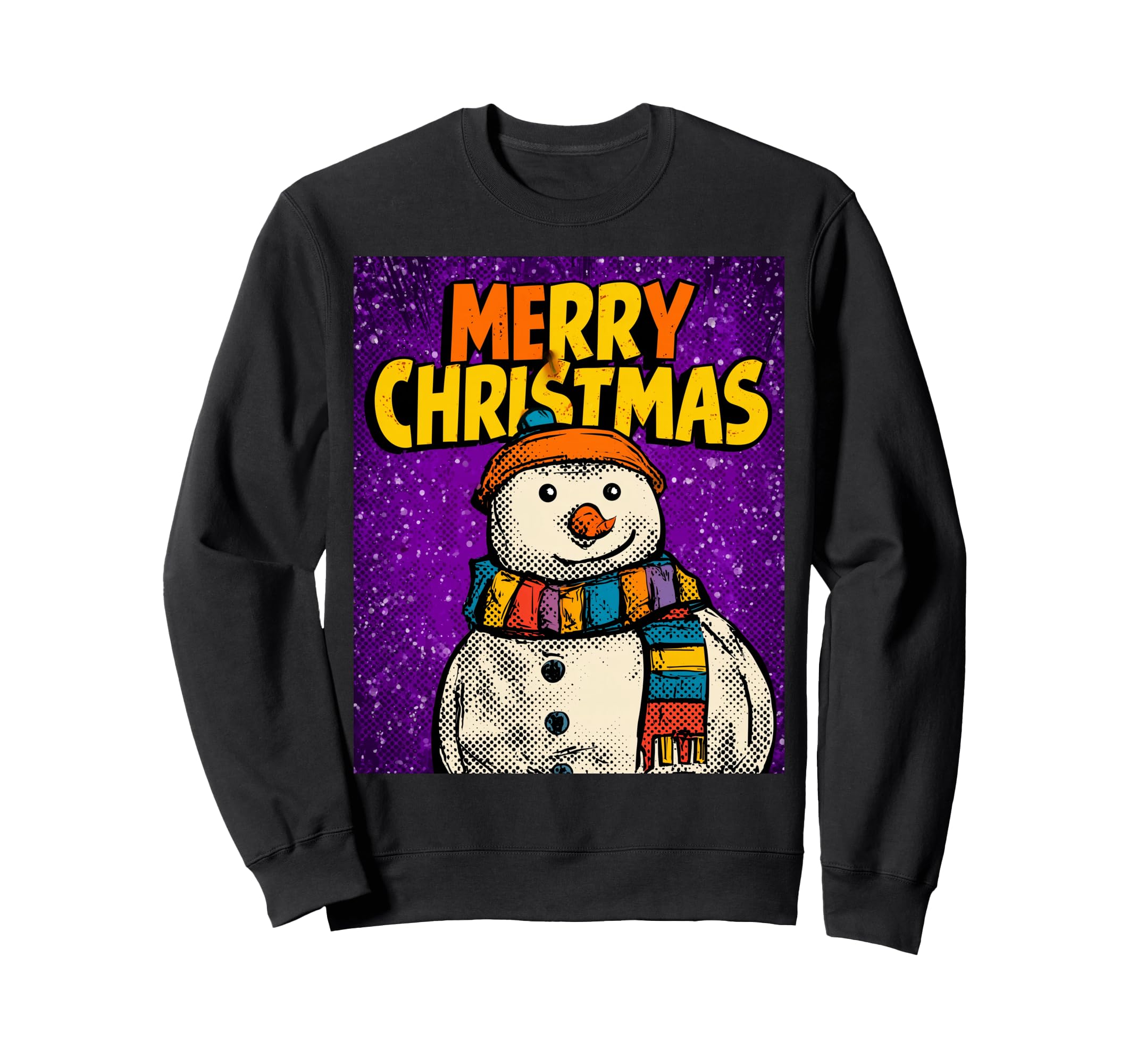 

Snowman Pop Art Merry Christmas Christmas Motif Sweatshirt чёрный