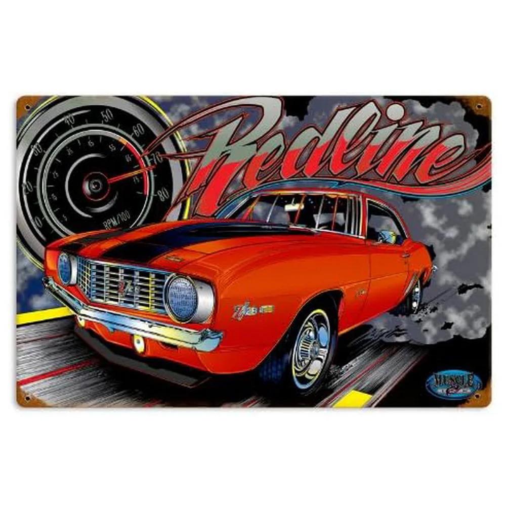 Car Motorcycle Racing Metal Tin Signs Mustang Poster Plate Wall Decor for Bars Game Room Man Cave Cafe Club Retro Posters Plaque