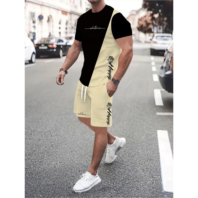 

Men s casual 3D digital printing 2-piece set XL