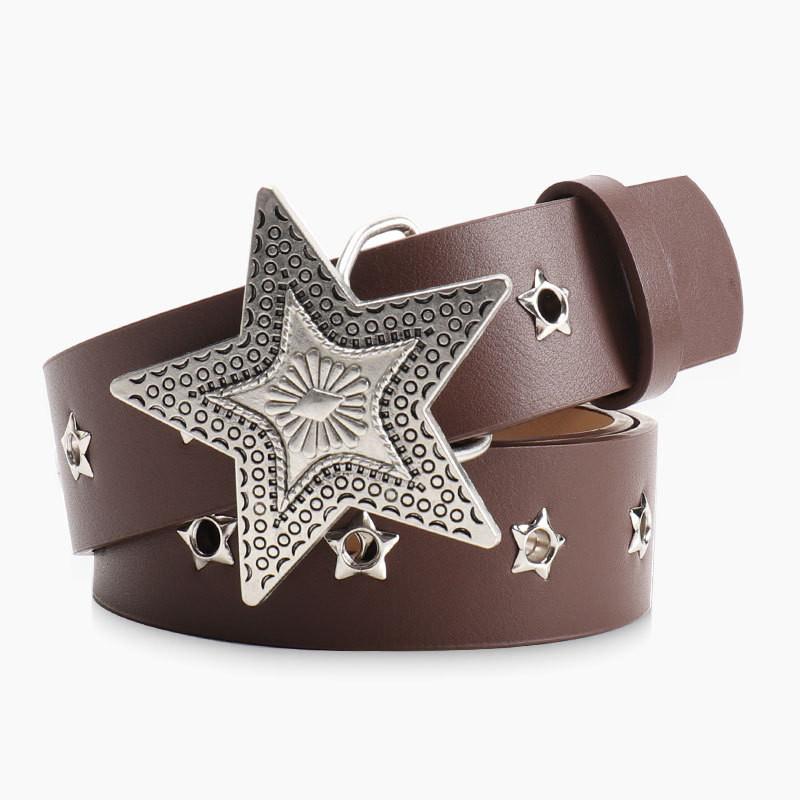 Alloy Women Simple Star Shape Belt Solid Color Waist Decoration Fashion Gift
