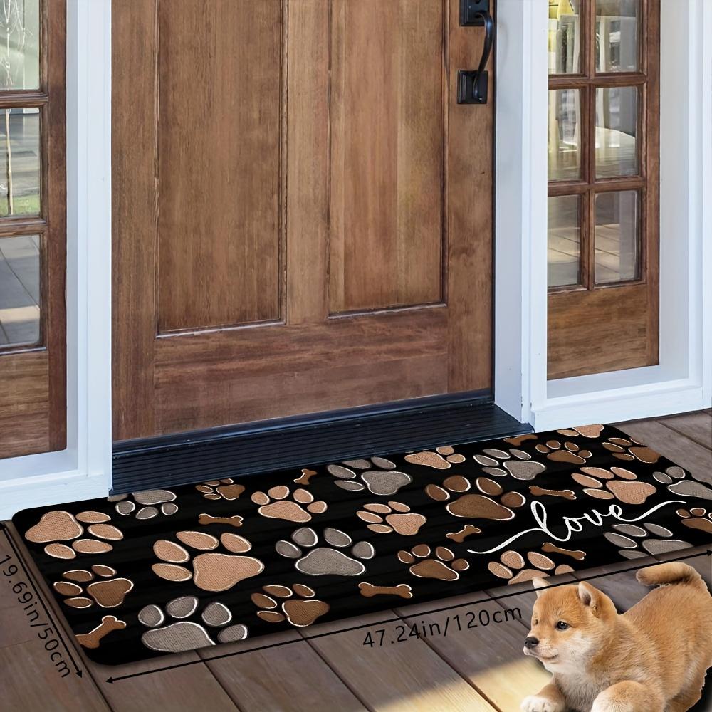 VIKAMA Cartoon Cute Carpet Puppy Paw Print Doormat Welcome Mat Kitchen Rug Living Room Carpet Winter Rug For Bedroom Warm Home D