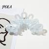 Hair Claw For Buns Back Head Shark Clip, Large Hollow Petal Shape Claw, Bun Holder Lightweight Clip Accessory, Size Shower for Thick And Half-Ties Ice