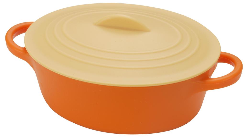 Silicone Cookpot Oval Valencia Orange with Recipe
