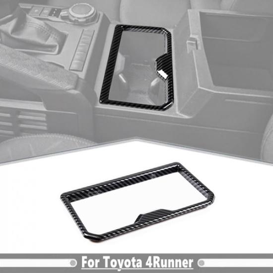 Car Water Cup Holder Frame Trim Cover Fit For Toyota 4Runner 2025+ Carbon Fiber