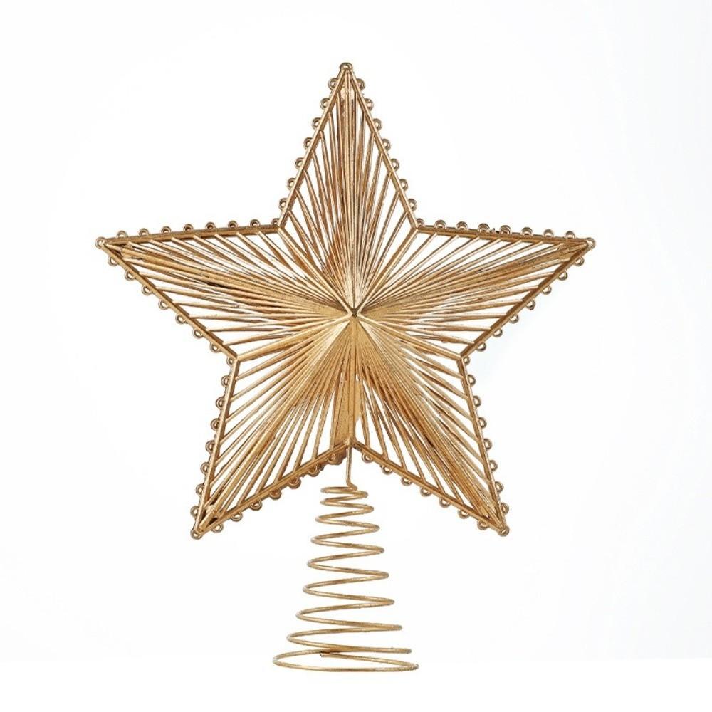 New Gold Star Christmas Tree Top Star Hollow Out Plastic Iron Christmas Decorations Christmas Tree Decorations Home Party Decor