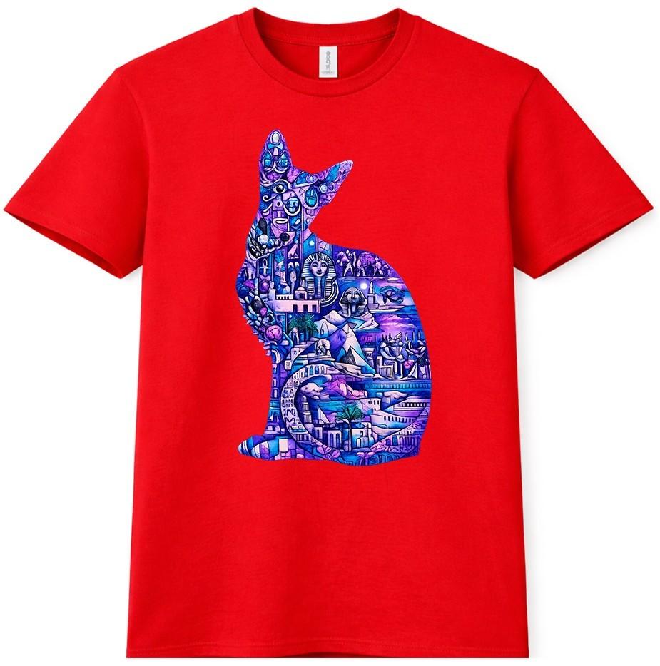 Cat TShirt Colorful Abstract Graphic Tee Cat Lover Gift Cute Animal Art Top S