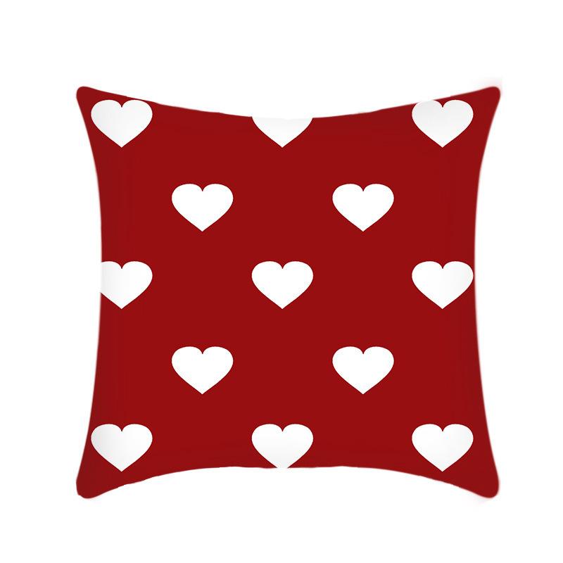 New Valentine's Day Pillow Linen Short Plush Car Pillow Red Love Pillow Cover Bed Cushion