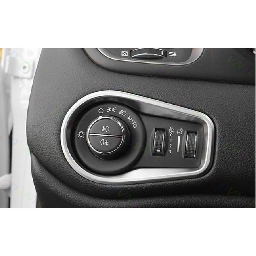 Headlight Switch Control Frame Cover 1* For Jeep Renegade 2015- Matte Silver