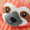 Interactive Dog Toy Squeaky Plush Animal Dog Chew Toy with Rubber Ring Stuffed Sloth Monkey Tug-of-War Toy for Puppy Teething