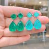 2021 Trend 925 Sterling Silver Paraiba Tourmaline Emerald Gemstone Big Drop Earrings for Women Cocktail Party Fine Jewelry Giift
