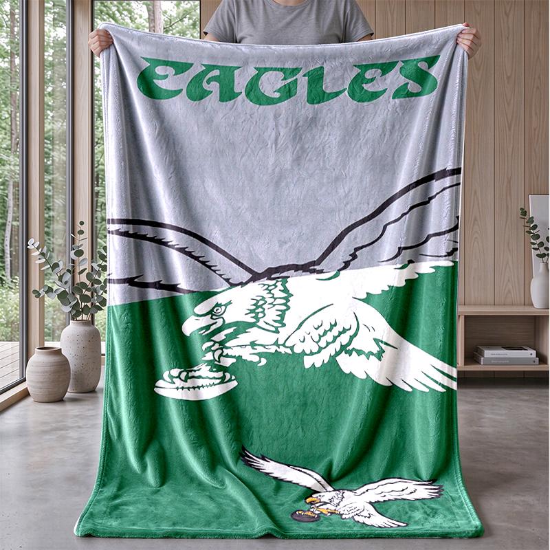 Adlergeist Sportlicher Stil Flanell Fleece Decke Gemütlich Warm Überwurfdecke für Sofa Bett Reise Ganzjahresgebrauch