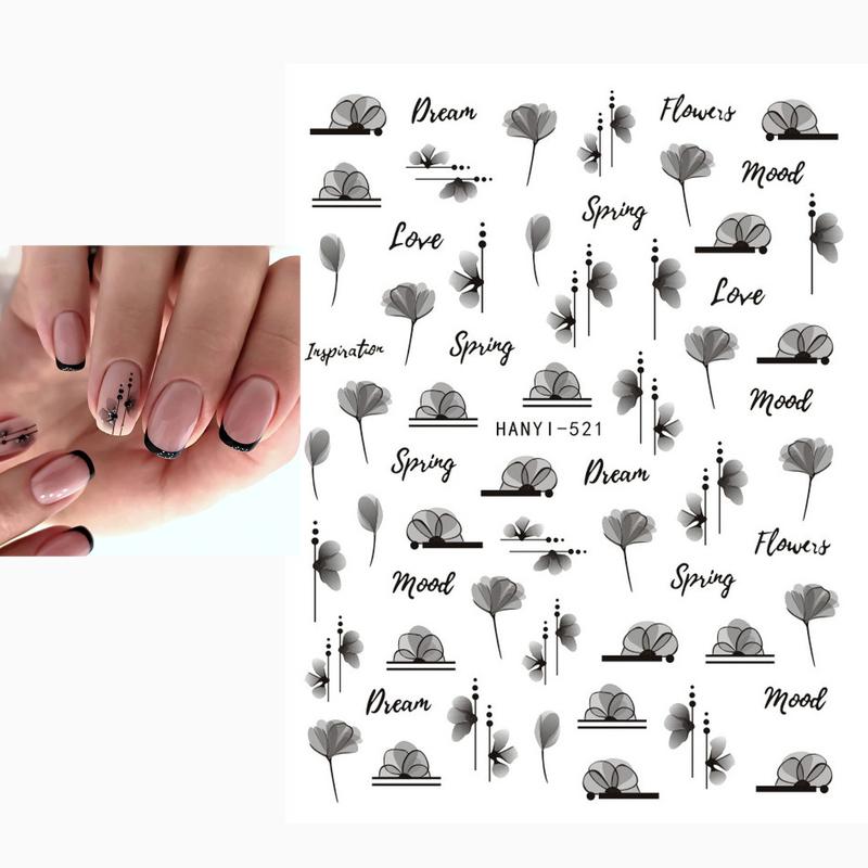 Zurück Kleber Aufkleber 3D Nagel Aufkleber Schwarz Weiß Geometrische Zeichnungen Designs Nagel Aufkleber Dekoration Für Nail Art Schönheit