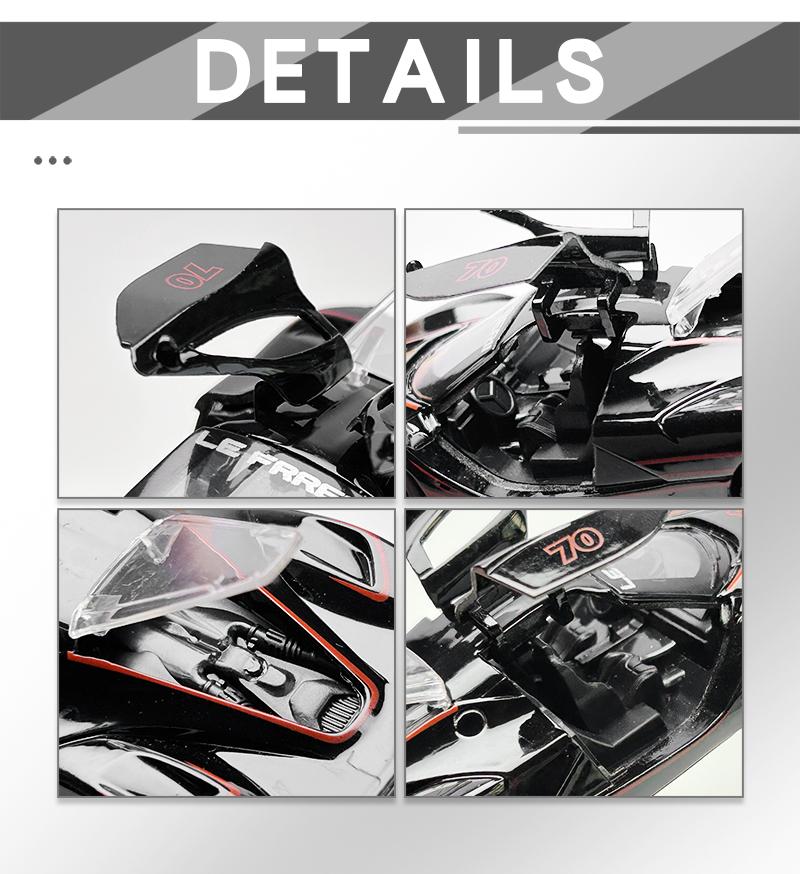 1/46 Alloy Car Model Simulation LaFerrari Racing SuperCar 3 Doors Open Vehicle Pull Back Car Ornaments Collection Toys For Gift
