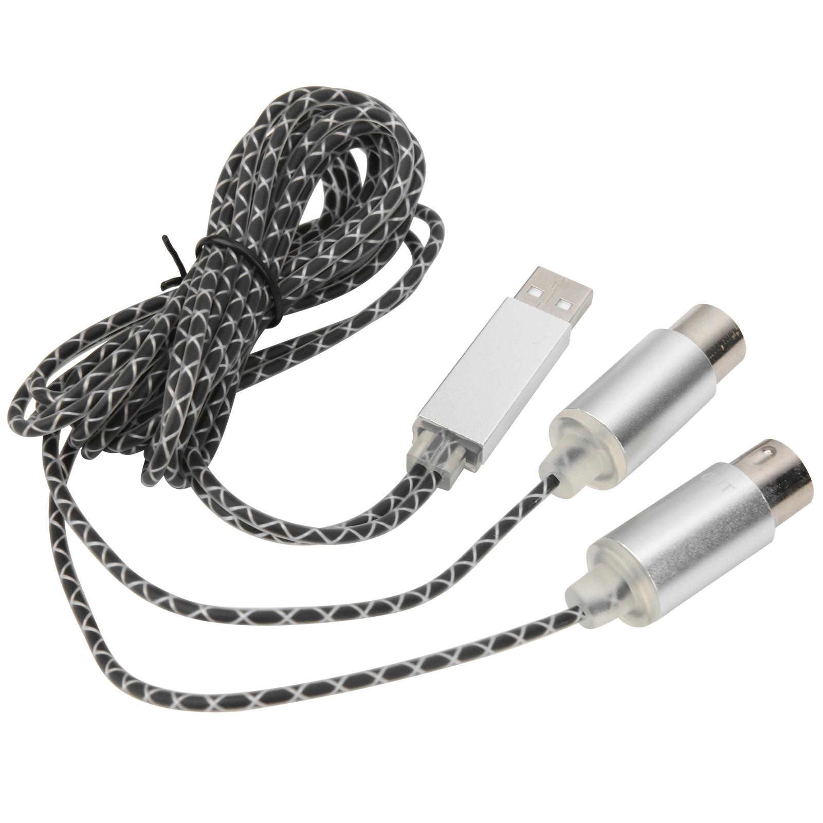 

70,9-дюймовый кабель MIDI в USB INOUT, кабель-конвертер с индикатором, чип обработки FTP, металлический корпус