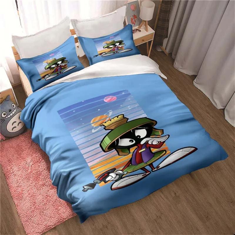 3D Print Game Marvin The Martian Cartoon Bedding Collection Double Twin King Duvet Cover Comforter Pillowcase Boys Girls Adults Bedroom