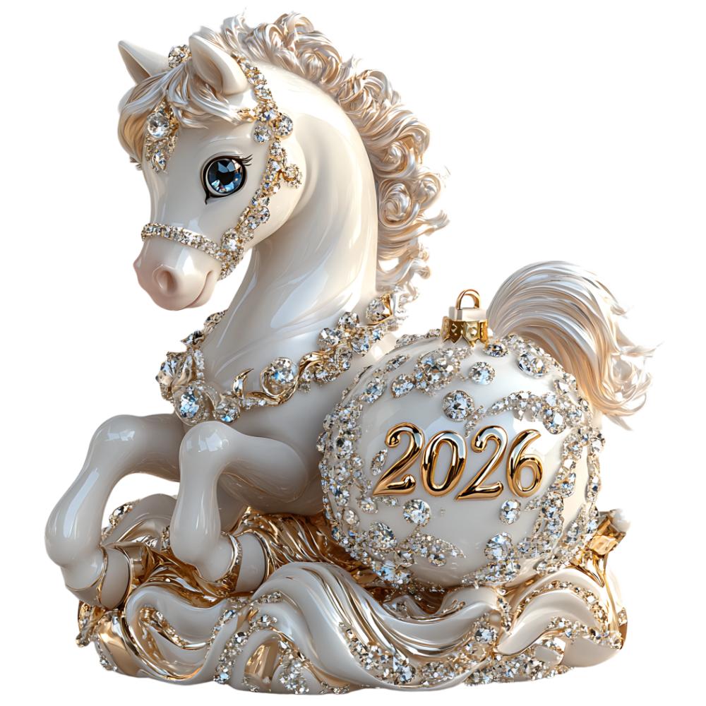 

Підвіска на ялинку «Білий кінь» Мультяшна прикраса на різдвяну ялинку Новорічний подарунок 2