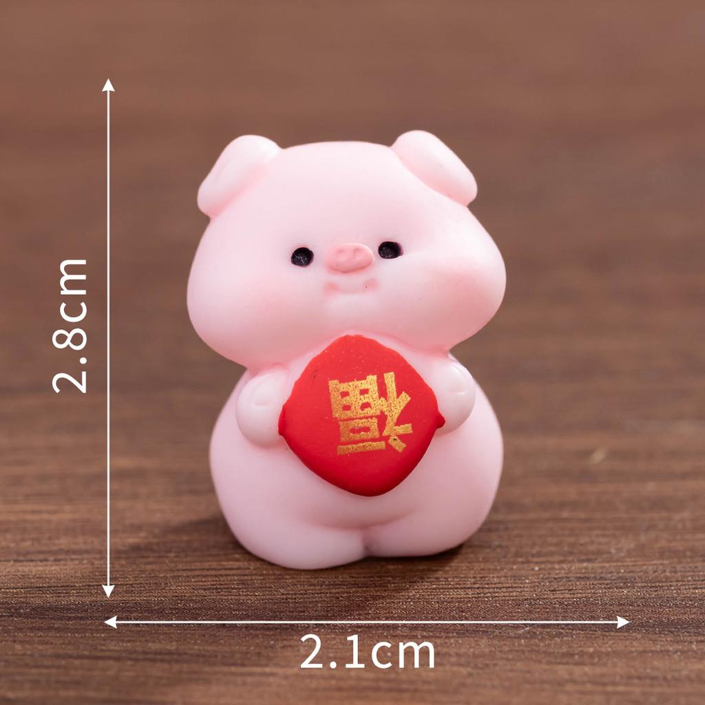 Blessing New Years Pig Resin Ornament With Oranges And Koi Carp For Decor Home