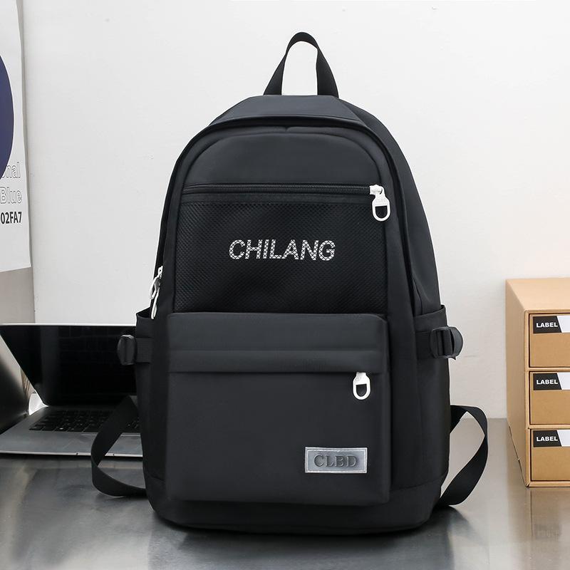 

Backpack New Trend Casual Fashion Solid Color Backpack Large Capacity Junior High School Student School Bag Fashion чёрный