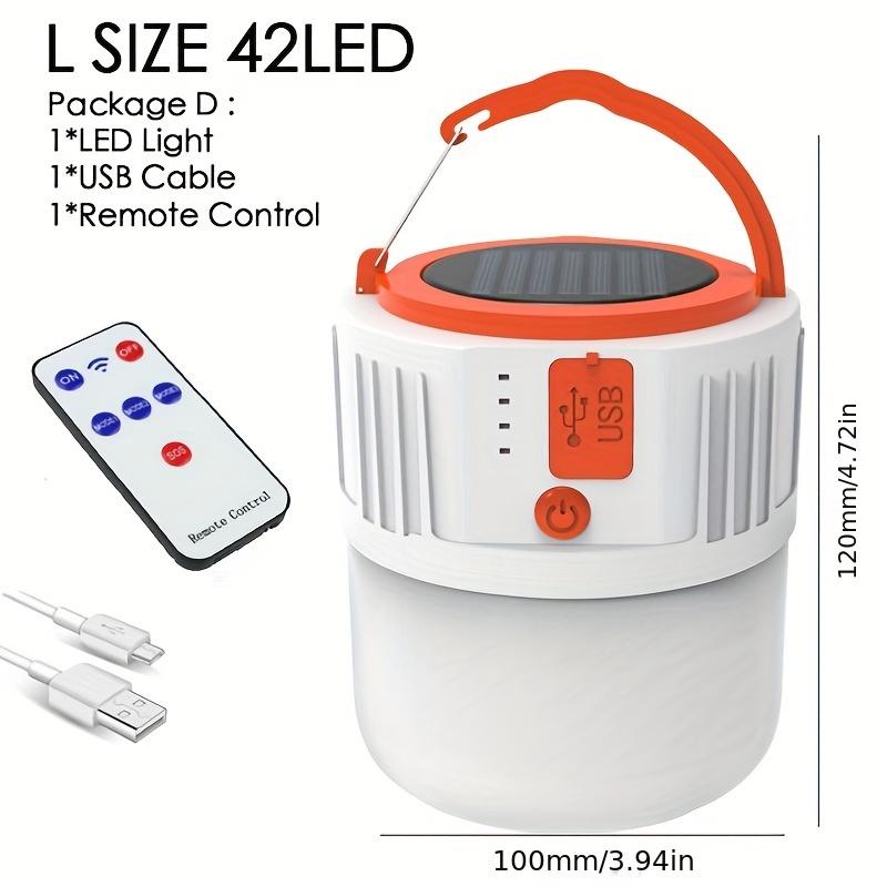 1 Piece 24/42Led Solar Rechargeable Camping Lantern With Usb Charging Emergency Night Outdoor Portable Rechargeable Light Waterproof
