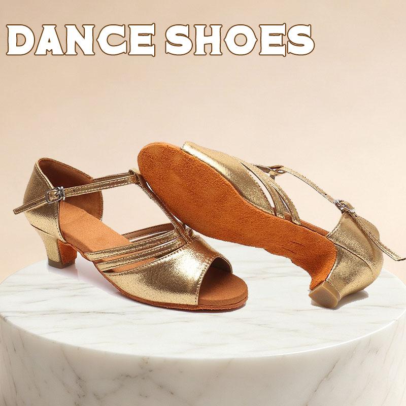 Girls Low Heeled Latin Dance Practice Shoes Women Ladies Ballroom Salsa Tango Dancing Shoes