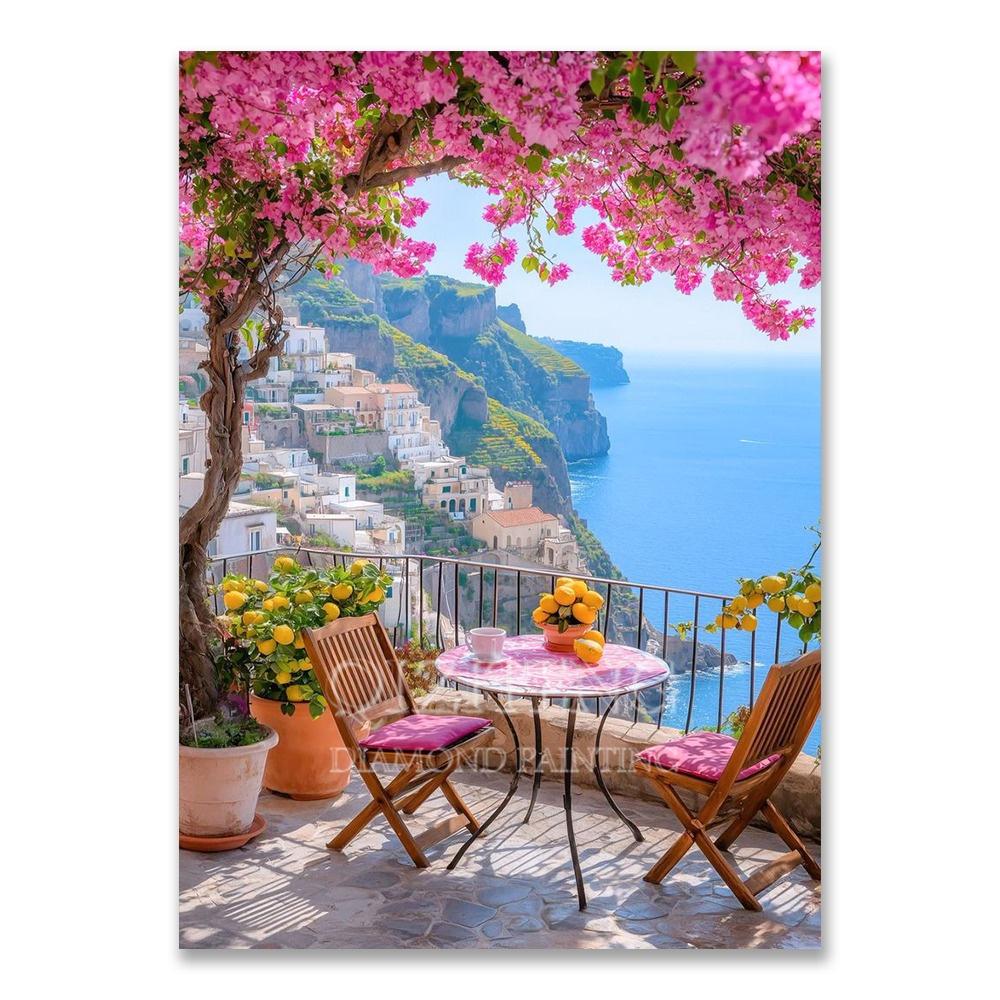 Europäische Architektur 5D DIY Diamantmalerei Set Naturlandschaft Voll Diamant Mosaik Kreuzstich Set Raumdekoration Geschenk