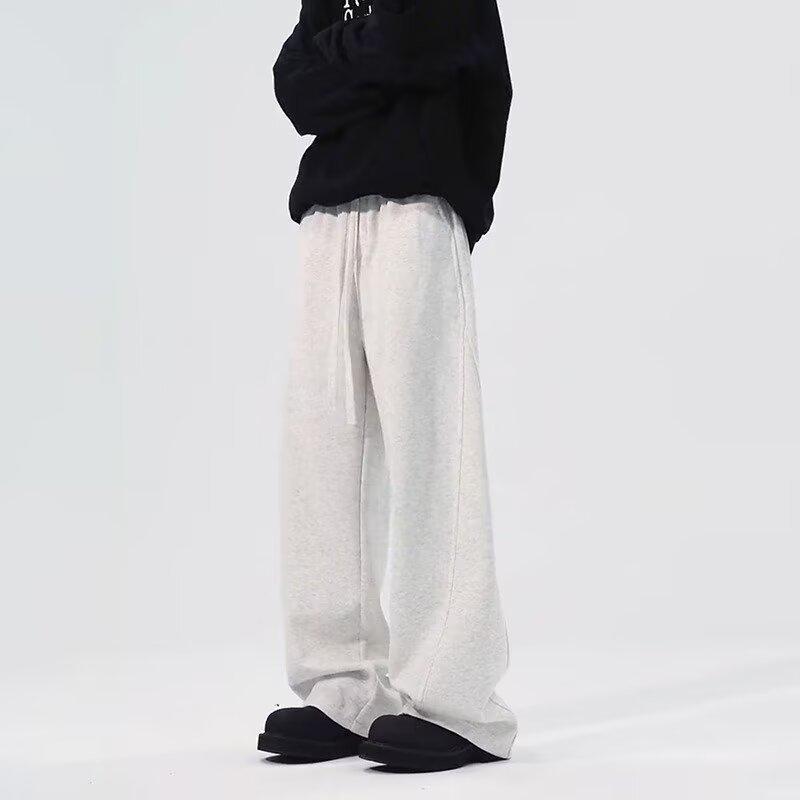 Men's Autumn/Winter Loose Straight Casual Pants with Plus Velvet - Trendy American Style