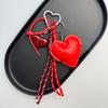 Yogodlns Trendy Faux Leather Heart Keychain Delicate Heart Bag Pendant Ornament Decoration For Charm Gift