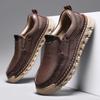 Autumn Dad Lazy Shoes Large Size Soft-soled Soft Leather Casual Leather Shoes