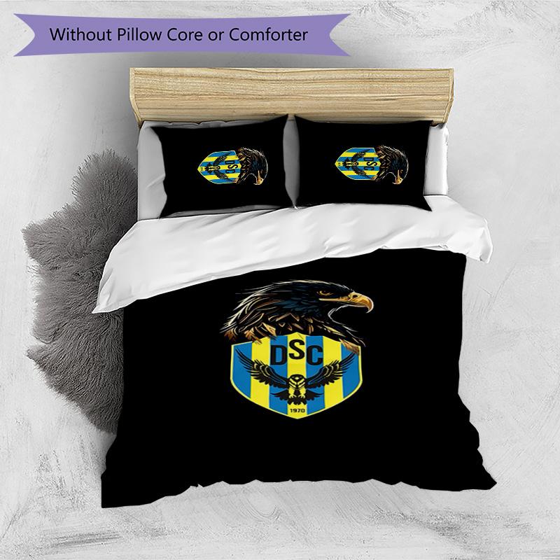 Duhok Sport Club Printed 3PCS Bedding Set Soft Breathable Duvet Cover Pillowcases Set Washable Bedroom Decor Home Gift
