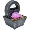 3V USB Plastic Flower Water Fountain LED Tabletop Fountain with Stones for Home Office Table