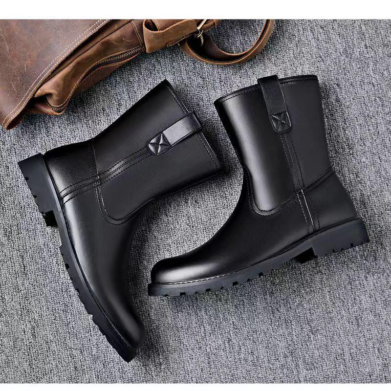Fashion italian  designer boots for men luxury fashion original leather shoes stage nightclub high motorcycle boot chelsea botas