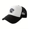 Raccoon Breaking Through Hole Trucker Hat Polyester Casual Snapback Cap Adjustable Unisex Outdoor