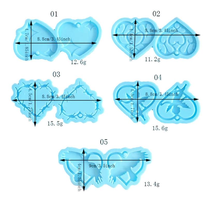 Valentine's Day Series Earring Silicone Mold Suitable for Epoxy Resin Diy Craft Earrings Pendant Earrings Jewelry Making