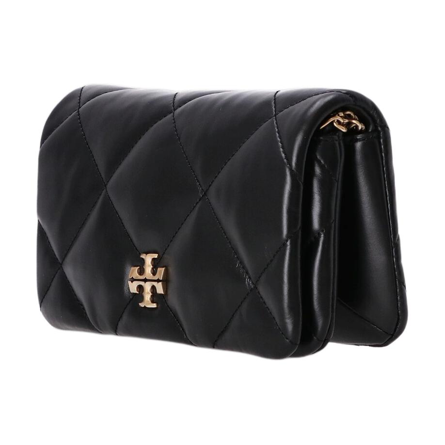 Tory Burch Kira Gold Hardware Chain Shoulder Bag With Magnetic Closure Leather Shoulder Wallet Women Wallet Black 158624-001
