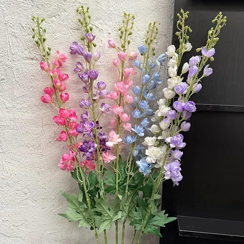 Long Stem Artificial Flowers Branch Silk Decorative Delphinium Branch Hyacinth Style Long Branches Wedding Flowers