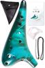 JINSELF [Handcrafted by Artisans] Ceramic Ocarina Beginner Set Alto C Beginner's Instrument Sheet Music Strap Turquoise Green