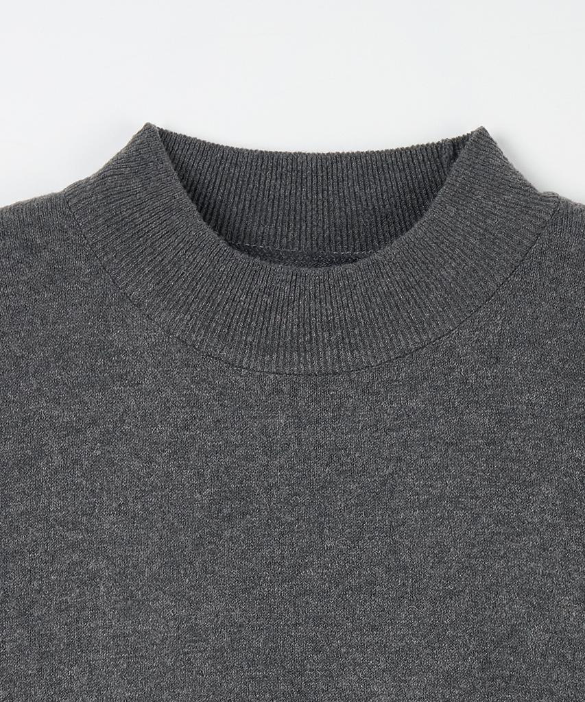 NODU Mock Neck Half Turtleneck Knit [Gray]