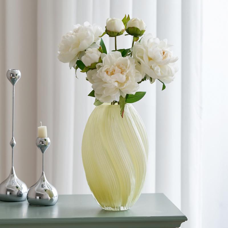 Französische Vase Gefühl Glas Milchiger Jadeschimmer Wohnzimmer Wasser Nährend Blumenarrangement Antikes Blumengeschirr Muttertag