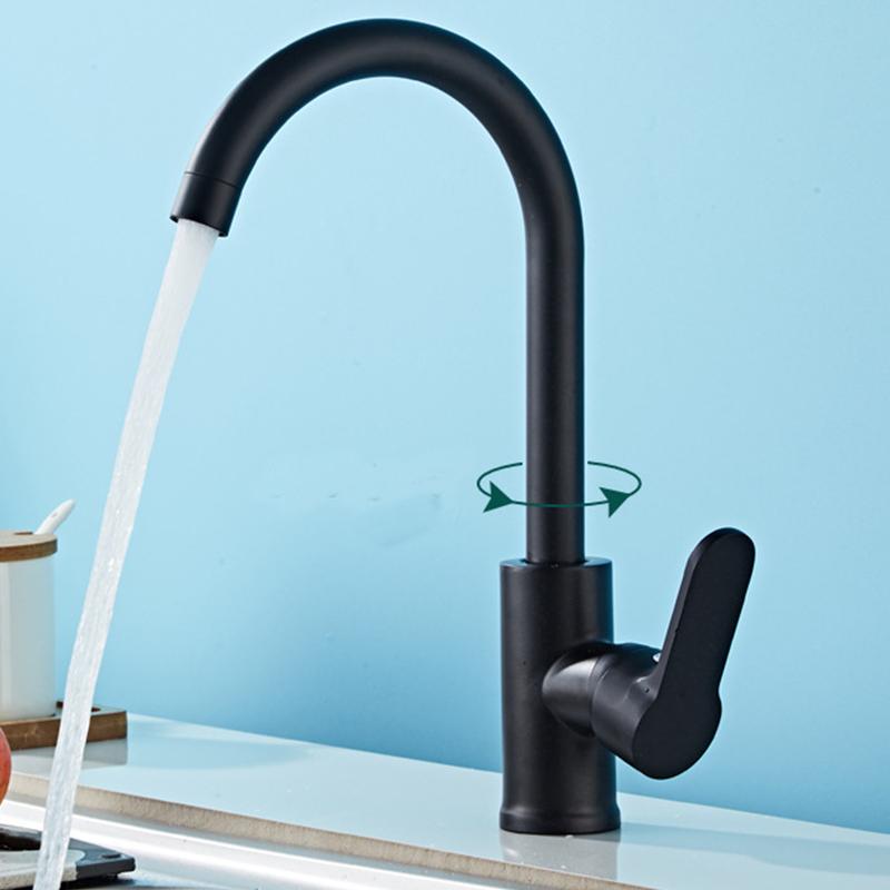 Chrome Stainless Steel Single Handle Kitchen Faucet Sink Faucet And Cold Mixer Water Tap Deck Mounted Bathroom Faucet