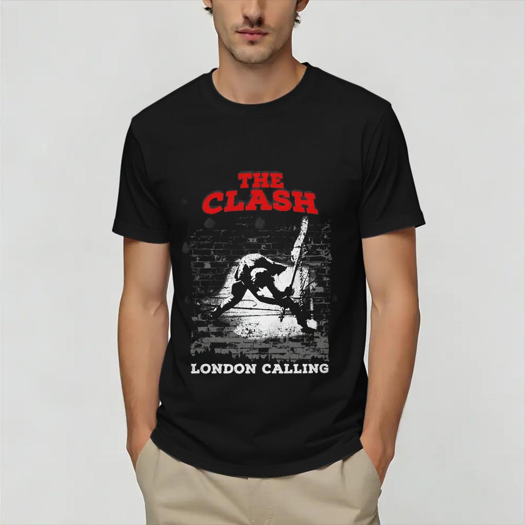 Novelty Vintage The Clash TShirt for Unisex Round Collar Cotton T Shirts Short Sleeve Tee Shirt Summer Clothes