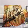 1PC Leopard Cat Print Flannel Blanket, High quality All Seasons, Home Decor, Warmth and Comfort, Perfect for Christmas Gifts