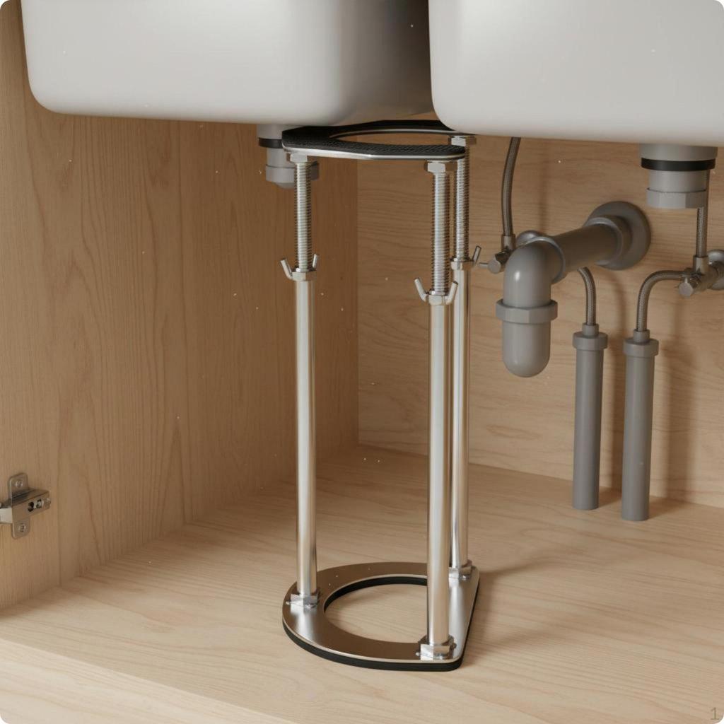 Undermount Sink Support Bracket HeavyDuty Adjustable Legs Drill Installation Telescopic
