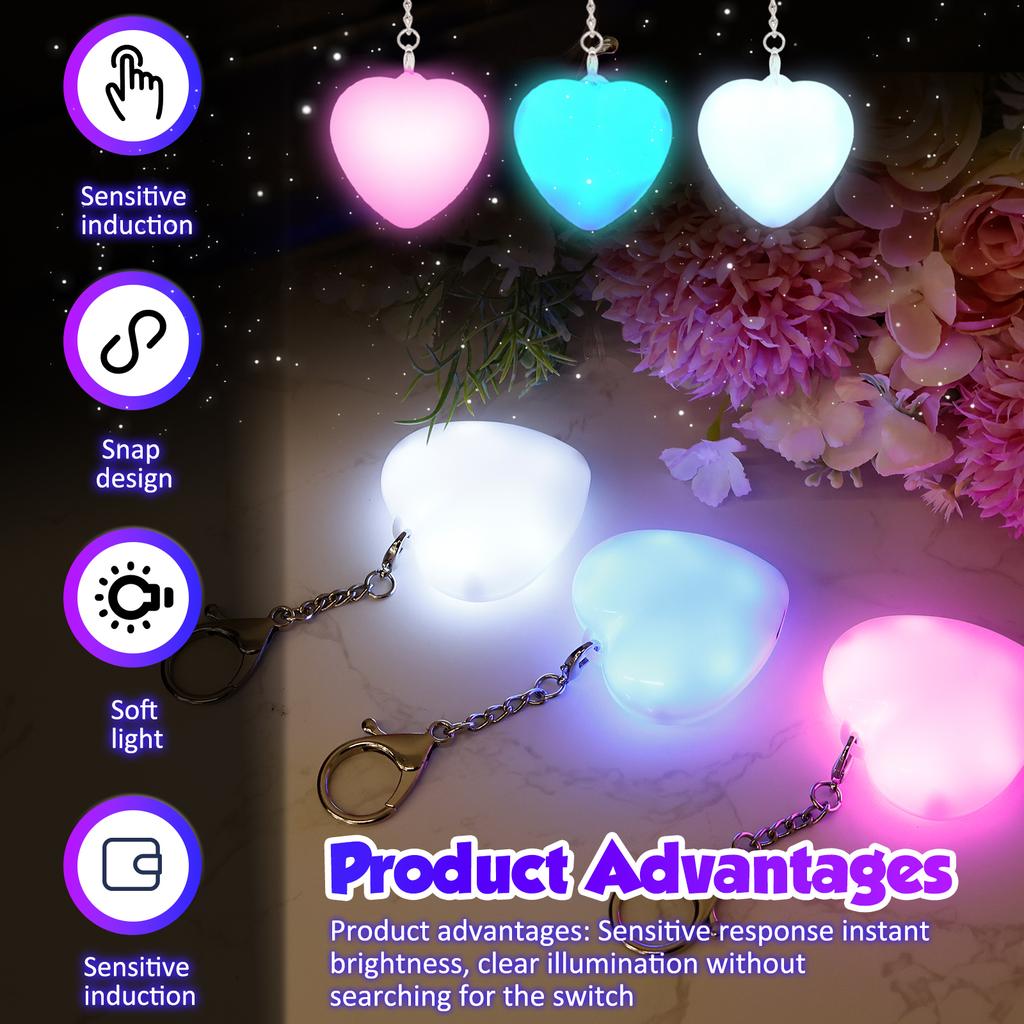 2/3/4Pcs Purse Heart LED Light Handbag Lamp Sensor Activated Portable Automatic Illumination Bag Light for Women Mother Friends
