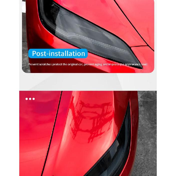 Scheinwerferschutzfolie für Tesla Model 3+ TPU Transparent Rauchschwarz Scheinwerferfolie Neues Model 3 Highland 2024 Autozubehör