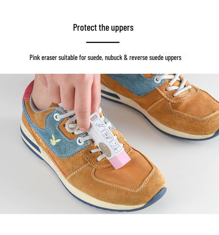 Japanese Deerskin Suede Eraser Sneakers with Special Brush for Cleaning and Care