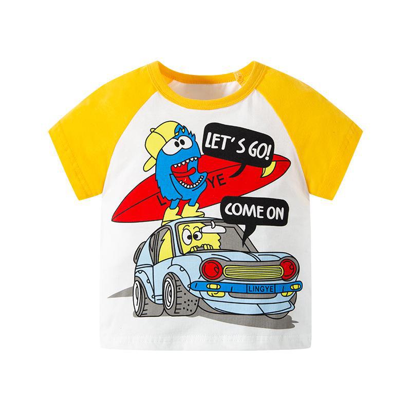 Korejská dětská kreslená letní trička – topy s krátkým rukávem pro chlapce