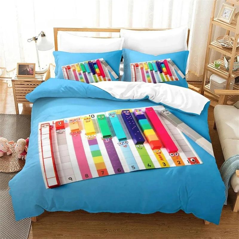 Fashion 3D Print Cartoon Number-Blocks Bedding Set Double Twin King Duvet Cover Comforter Pillowcase Boys Girls Adults Bedroom